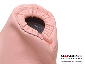 FIAT 500 eBrake Boot - Black Italy - Blush Pink Leather w/ White Stitching